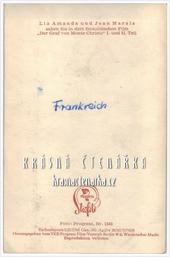 Film HRABĚ MONTE CHRISTO, Lia Amanda a Jean Marais
