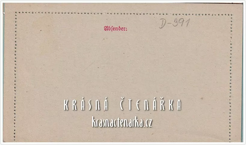 DOPISNICE Zálepka s vytištěnou poštovní známkou