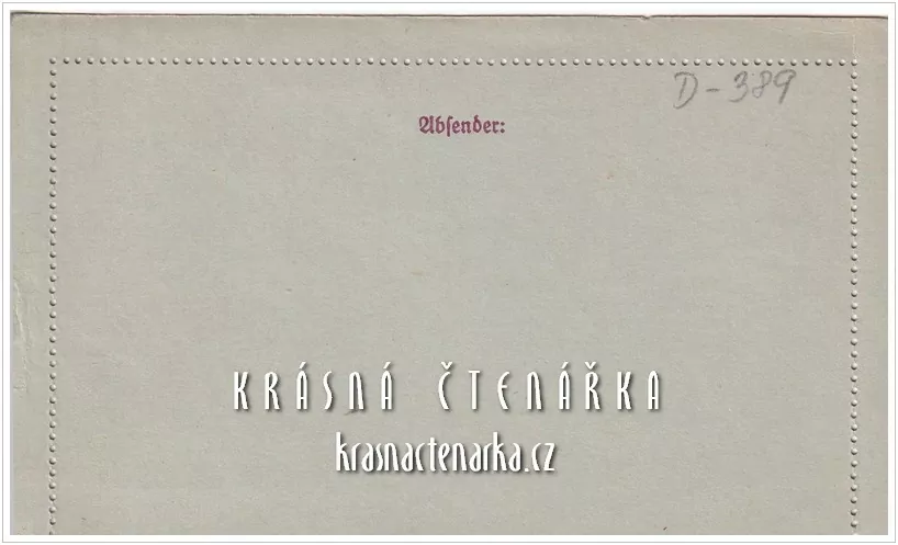 DOPISNICE Zálepka s vytištěnou poštovní známkou