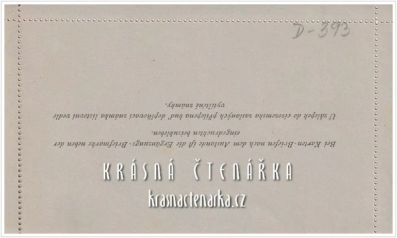 DOPISNICE Zálepka s vytištěnou poštovní známkou