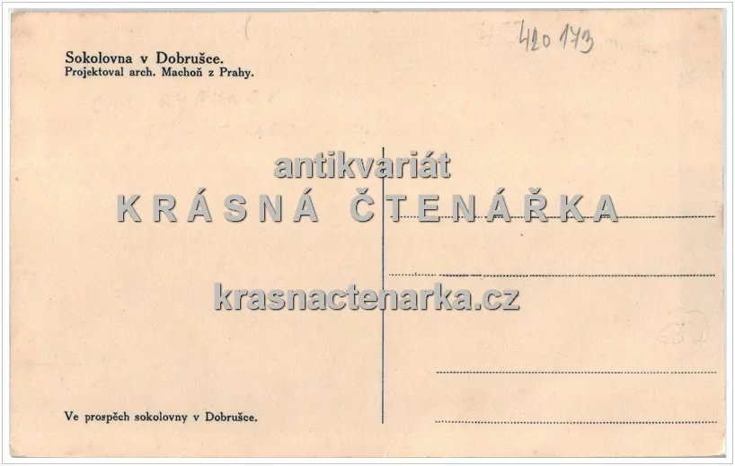 DOBRUŠKA, Sokolovna, projekt arch. Machoň