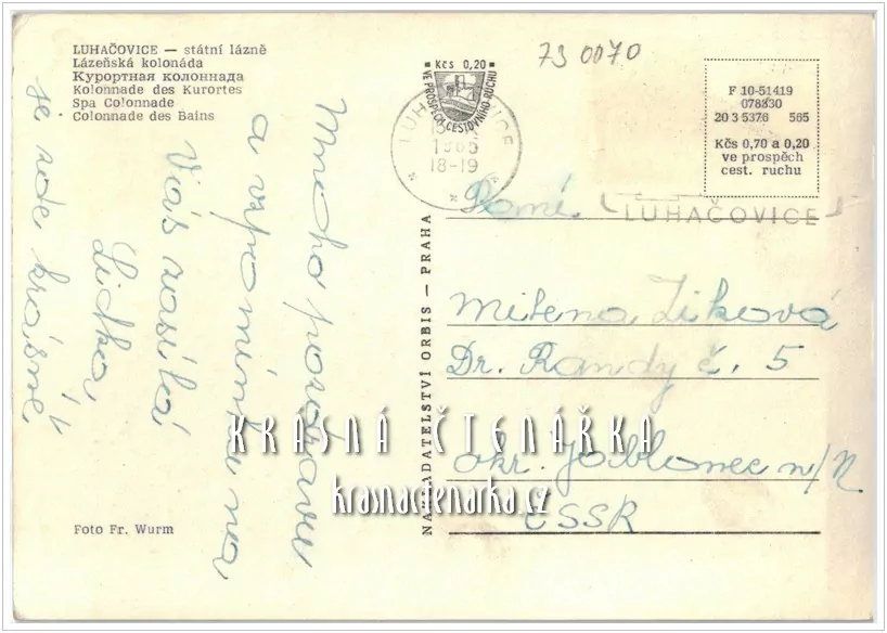 LUHAČOVICE, Lázeňská kolonáda