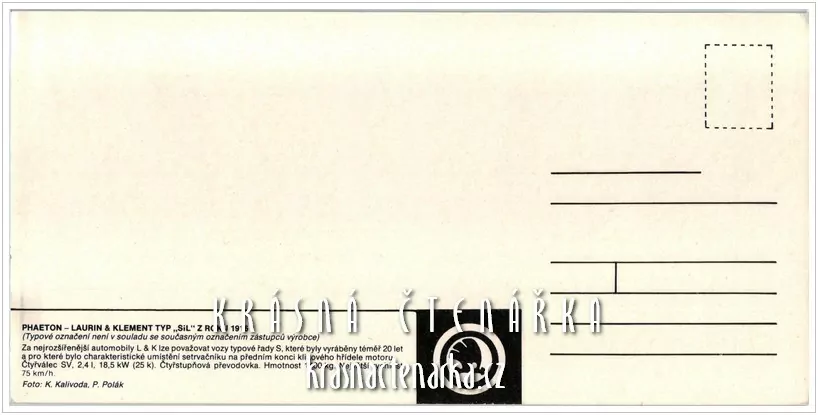 Automobil PHAETON - LAUTIN & KLEMENT typ "SiL" z oku 1918