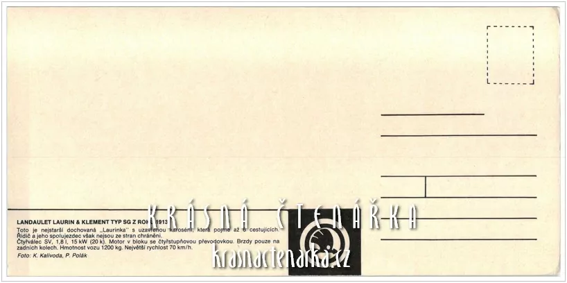 Automobil LANDAULET LAURIN & KLEMENT typ SG z roku 1913