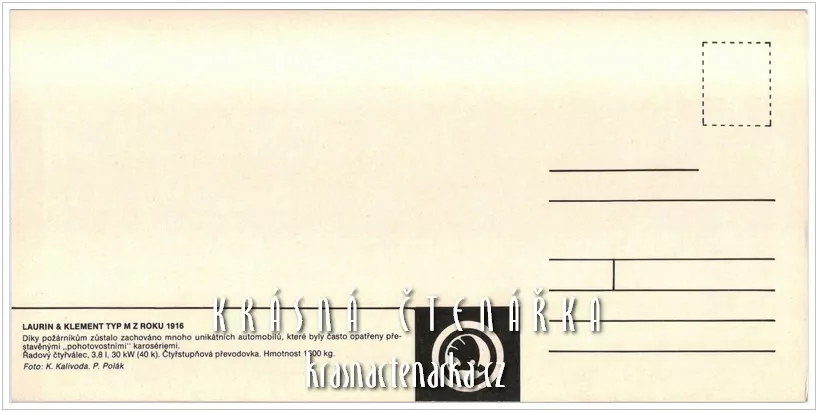 Automobil LAURIN & KLEMENT typ M z roku 1916