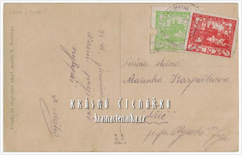 DÁMA / ŽENA v kroji, Děvče z Plzně (il. Šimůnek Karel)