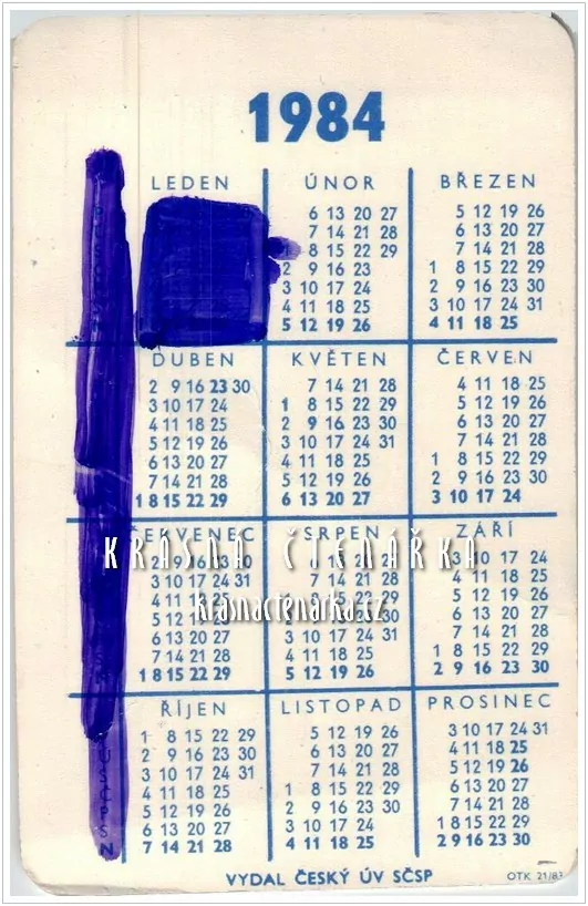 Kalendář kapesní: С НОВЫМ ГОДОМ ! 1984