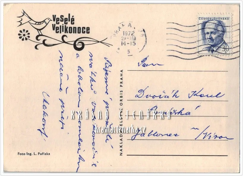 DÁMY v kroji na velikonočním přání