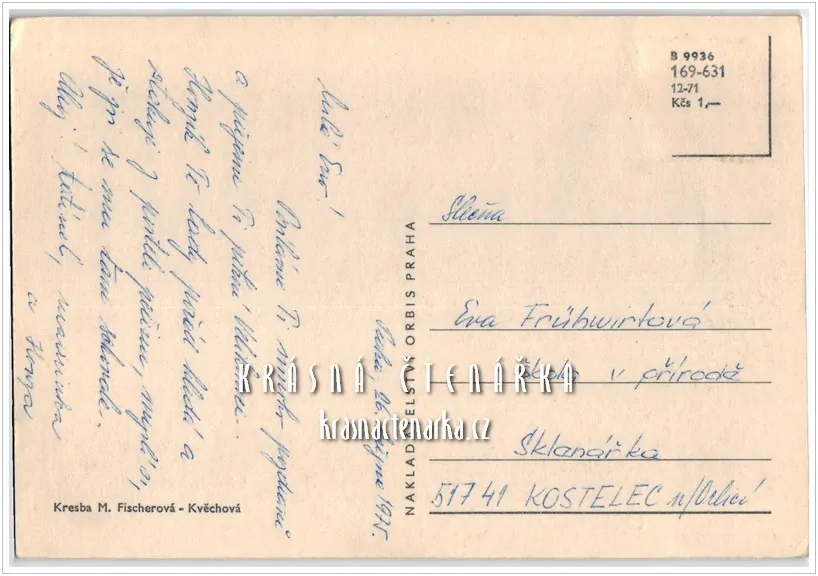 CHLAPEC V KROJI na velikonočním přání (il. Fischerová-Kvěchová Marie)