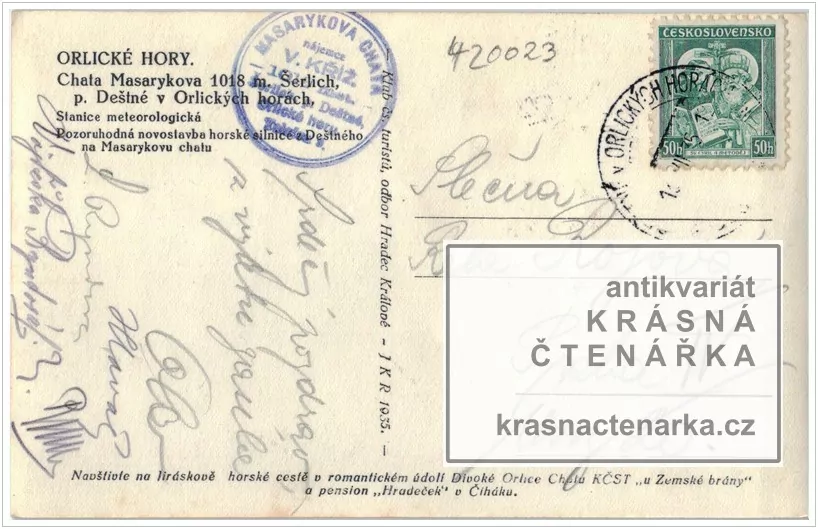 DEŠTNÉ V ORLICKÝCH HORÁCH, Masarykova chata na Šerlichu