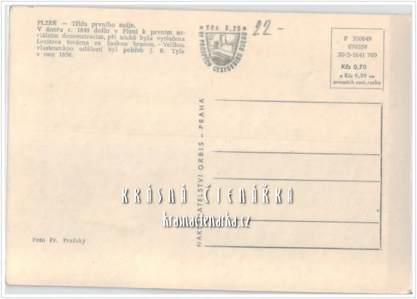 PLZEŇ, Třída 1.máje, nyní Klatovská ... i s tramvají