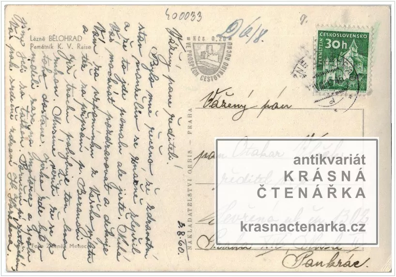 LÁZNĚ BĚLOHRAD (památník Karla Václava Raise)