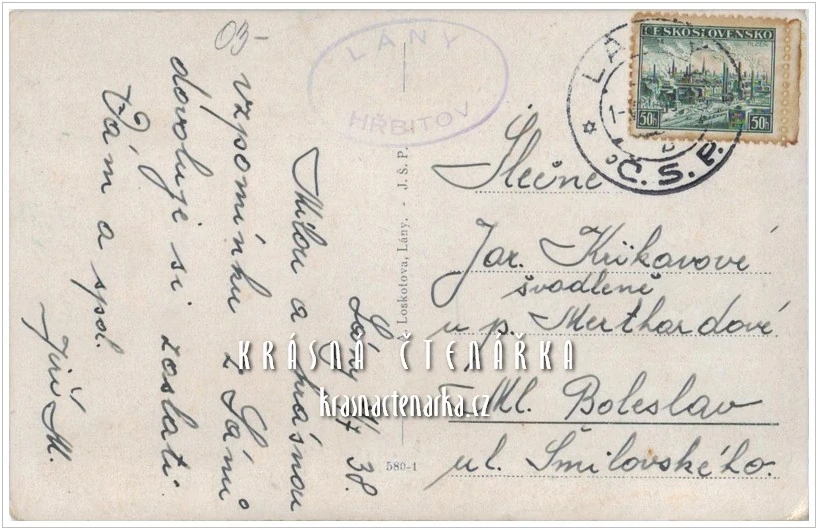 Zámek LÁNY, Vzpomínka od hrobu pres. Osvoboditele T. G. Masaryka a jeho choti Charlotty