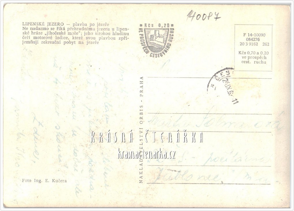 Vodní nádrž LIPNO s motorovou lodí