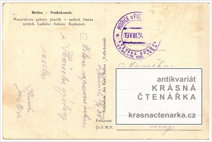 HOŘICE (galerie plastik ve Smetanových sadech, "Krakonoš")