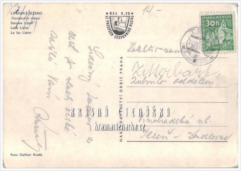 Vodní nádrž LIPNO s motorovou lodí