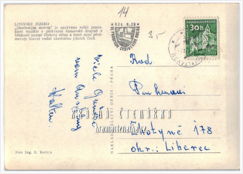 Vodní nádrž LIPNO s motorovou lodí