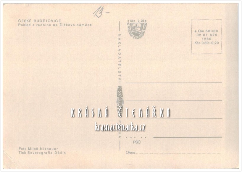 ČESKÉ BUDĚJOVICE, Žižkovo náměstí, nyní nám. Přemysla Otakara