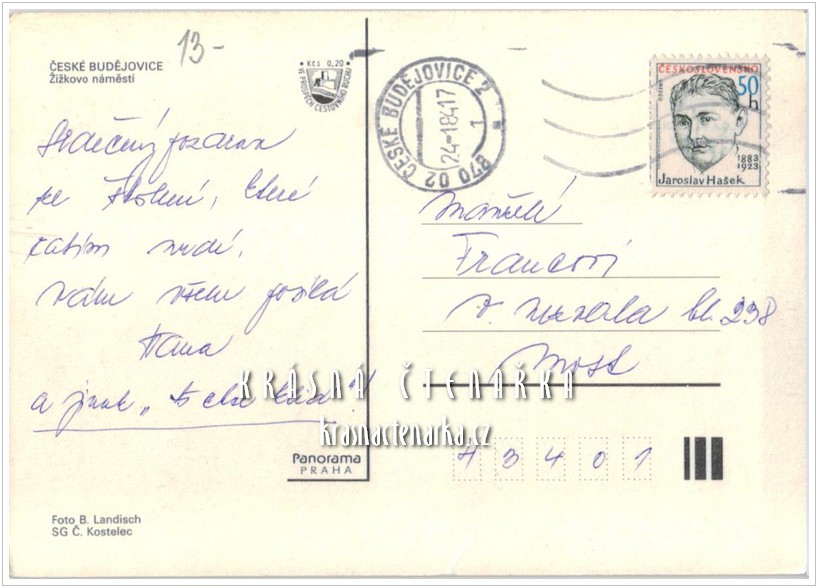 ČESKÉ BUDĚJOVICE, Žižkovo náměstí, nyní nám. Přemysla Otakara