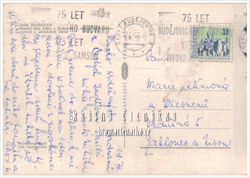 ČESKÉ BUDĚJOVICE, Žižkovo náměstí, nyní nám. Přemysla Otakara