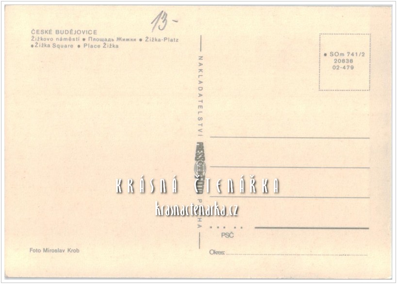 ČESKÉ BUDĚJOVICE, Žižkovo náměstí, nyní nám. Přemysla Otakara