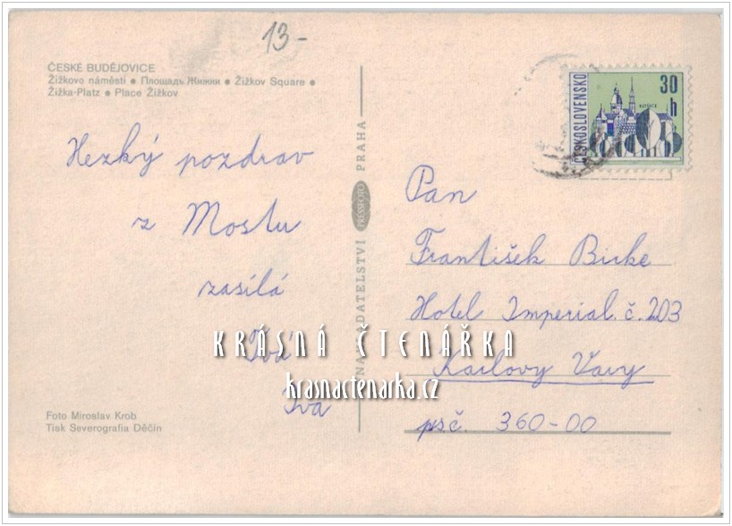 ČESKÉ BUDĚJOVICE, Žižkovo náměstí, nyní nám. Přemysla Otakara