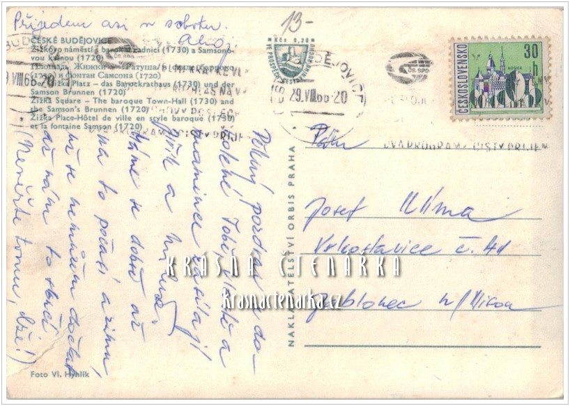 ČESKÉ BUDĚJOVICE, Žižkovo náměstí, nyní nám. Přemysla Otakara