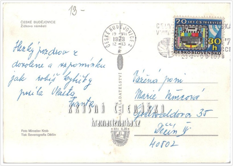 ČESKÉ BUDĚJOVICE, Žižkovo náměstí, nyní nám. Přemysla Otakara