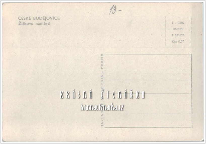 ČESKÉ BUDĚJOVICE, Žižkovo náměstí, nyní nám. Přemysla Otakara