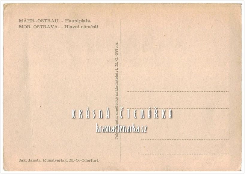 OSTRAVA na ilustrované pohlednici, Hlavní náměstí