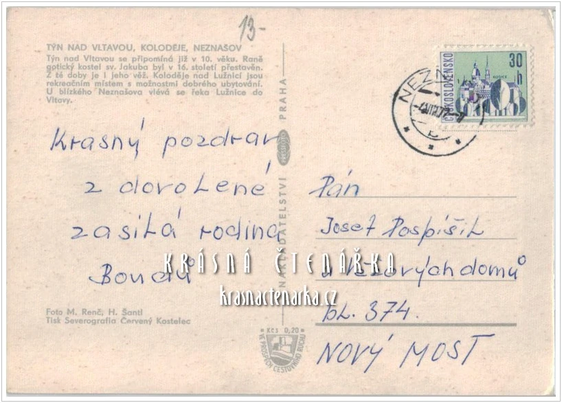 TÝN NAD VLTAVOU - KOLODĚJE NAD LUŽNICÍ - NEZNAŠOV