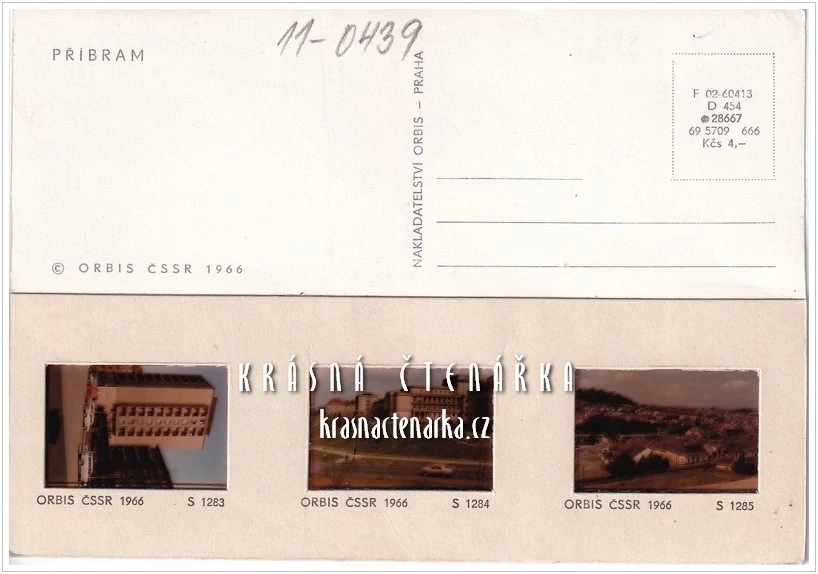 PŘÍBRAM, pohlednice s diapozitivy