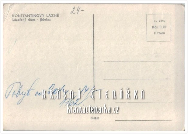KONSTANTINOVY LÁZNĚ, Hlavní lázeňská budova - jídelna