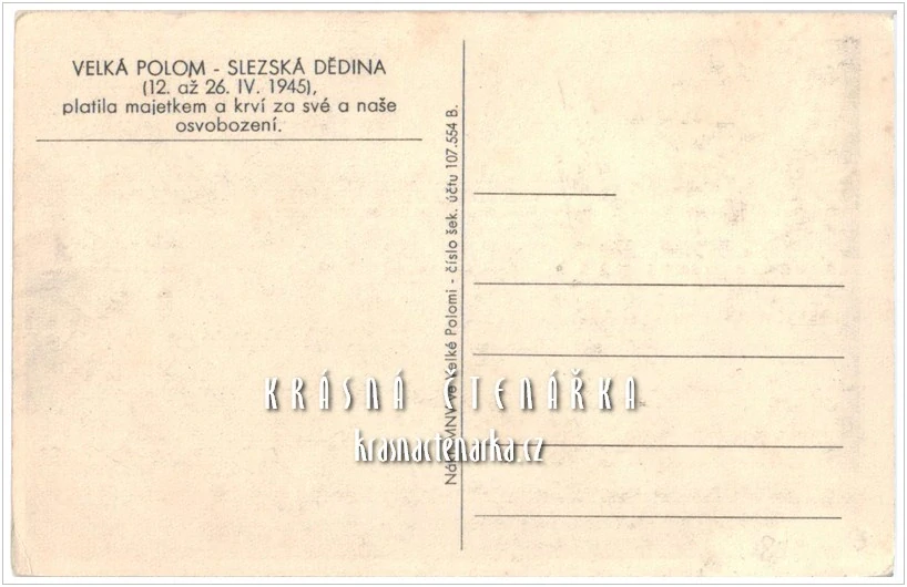 VELKÁ POLOM po osvobození v dubnu 1945