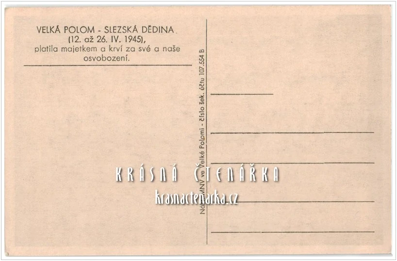 VELKÁ POLOM po osvobození v dubnu 1945