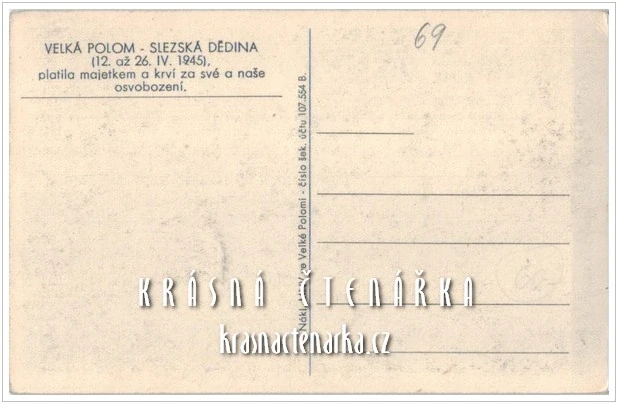 VELKÁ POLOM po osvobození v dubnu 1945
