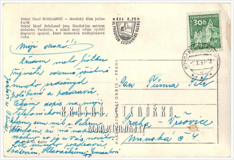 LÁZNĚ BOHDANEČ, Pavilon Jubilejní, býv. dům Julia Fučíka