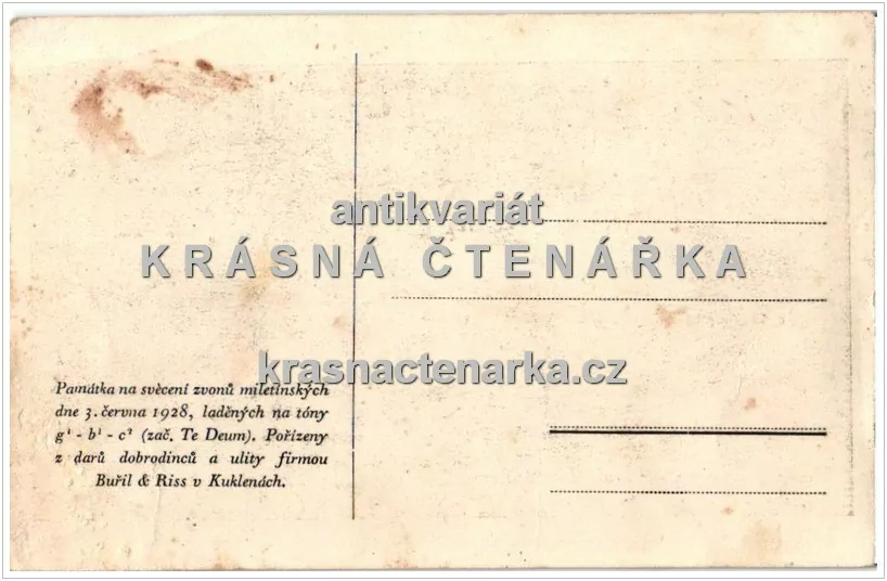MILETÍN (památka na svěcení zvonů miletínských 1928)