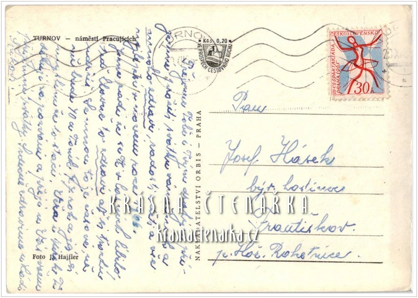 TURNOV, Náměstí Pracujících v noci a v zimě