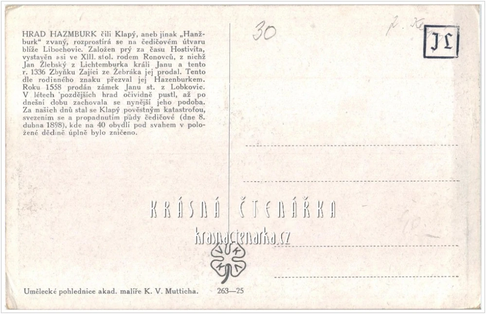 Zřícenina hradu HAZMBURK (il. Kamil Vladislav Muttich)