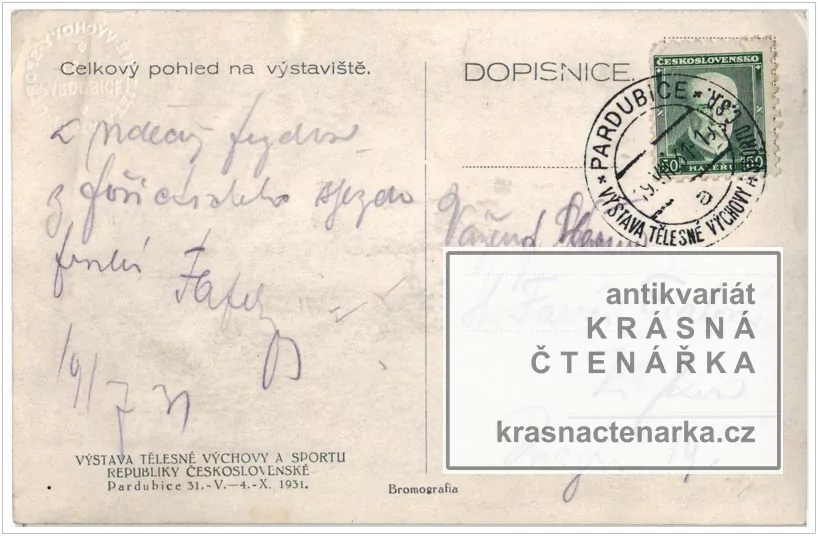 PARDUBICE, Výstava tělesné výchovy a sportu 1931