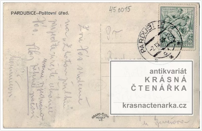 PARDUBICE, Náměstí Republiky a poštovní úřad