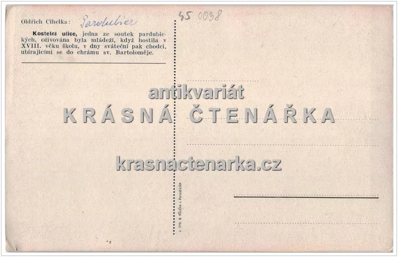 PARDUBICE (il. Oldřich Cihelka: Kostelní ulice)
