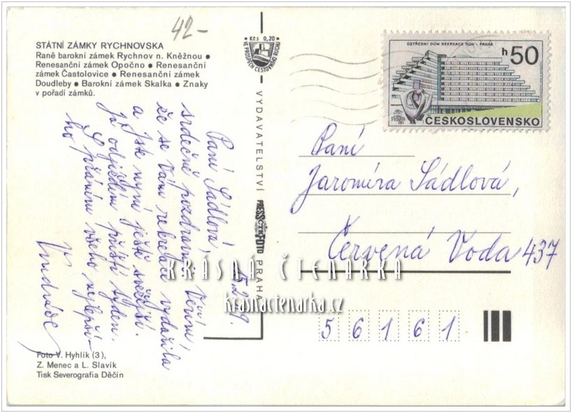 ZÁMKY RYCHNOVSKA, Rychnov - Opočno - Častolovice - Doudleby