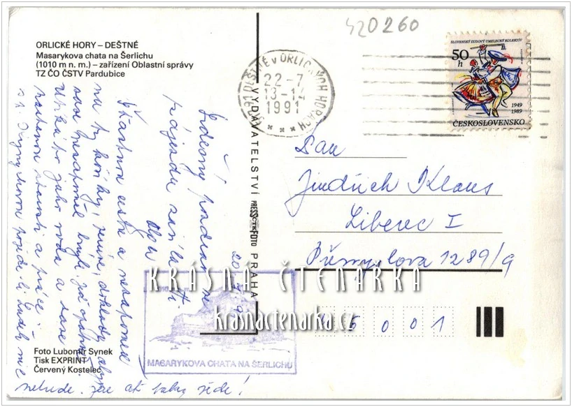 DEŠTNÉ V ORLICKÝCH HORÁCH, Masarykova chata na Šerlichu