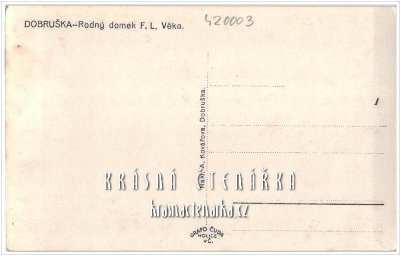 DOBRUŠKA, Rodný domek Františka Vladislava Heka či Věka 