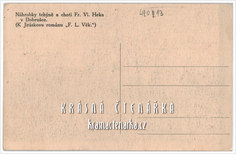 DOBRUŠKA, Náhrobky tchýně a choti F. L. Heka