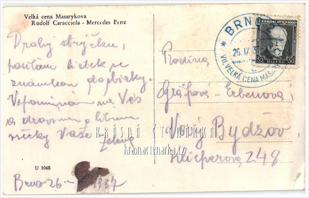 RUDOLF CARACCIOLA, vítěz Velké ceny Masarykovy