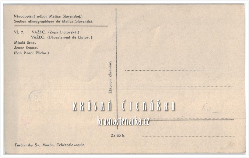 DÁMA / ŽENA v kroji važeckém (fot. Plicka Karel)