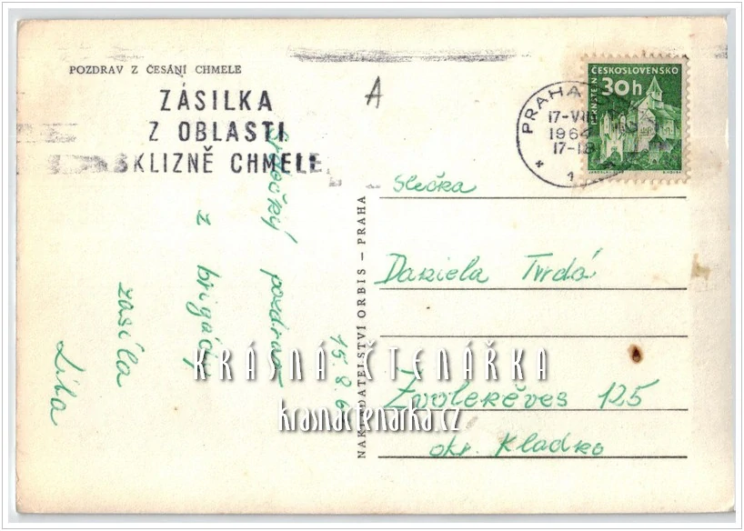 POZDRAV Z ČESÁNÍ CHMELE a Z CHMELOVÉ BRIGÁDY